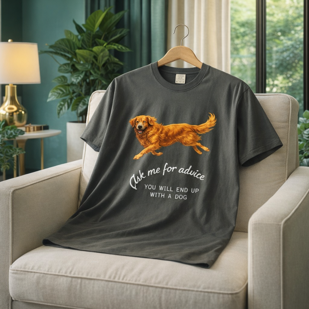 Dog Advice T-Shirt — "Ask Me for Advice You Will End Up With a Dog" Graphic Tee