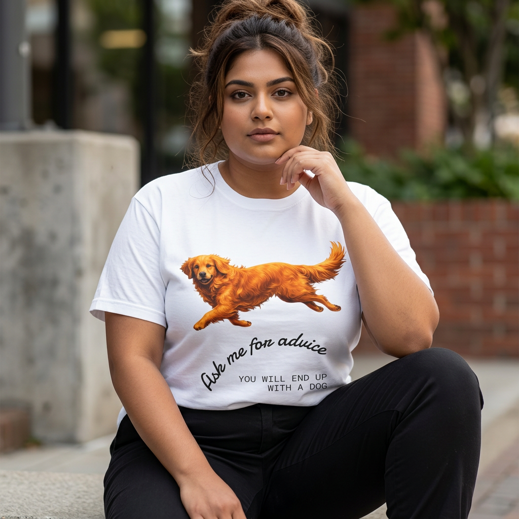 Dog Advice T-Shirt — "Ask Me for Advice You Will End Up With a Dog" Graphic Tee