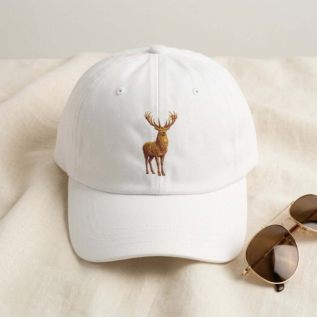 Watercolor Deer Cap | Embroidered Stag Dad Hat, Nature Outdoors